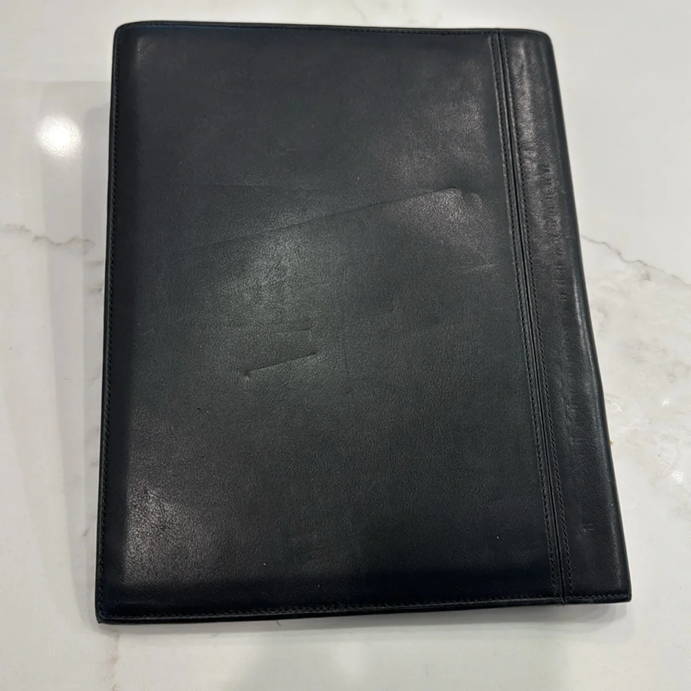 Coach Black Leather Padfolio Folder